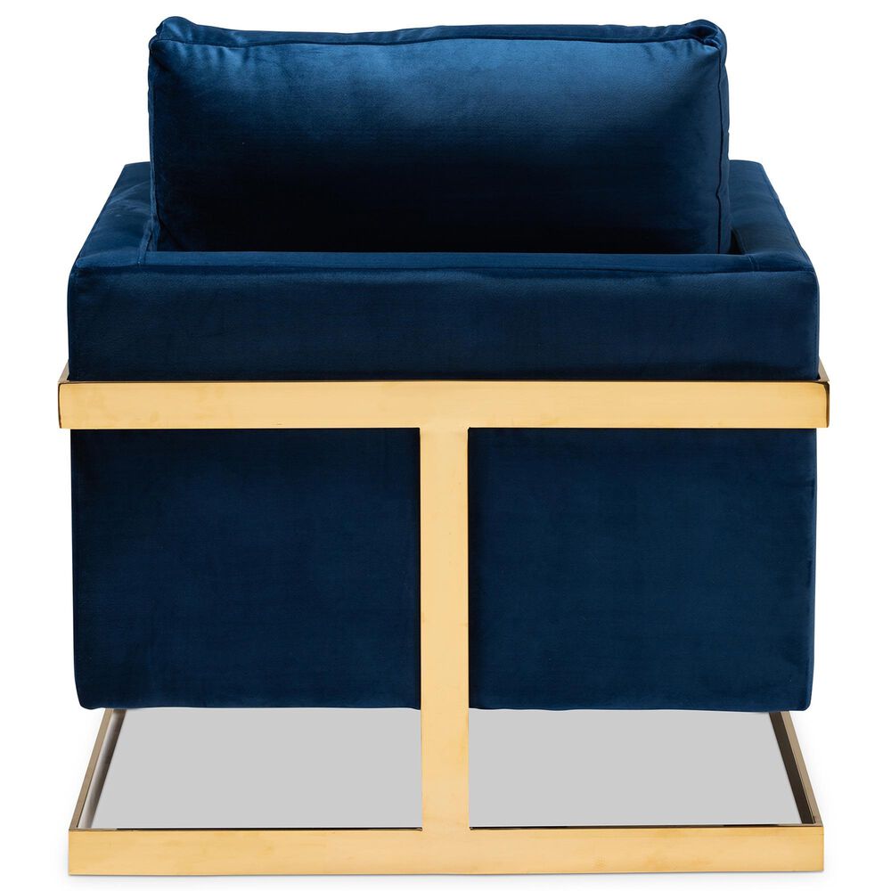 Baxton Studio Matteo Arm Chair in Royal Blue, , large