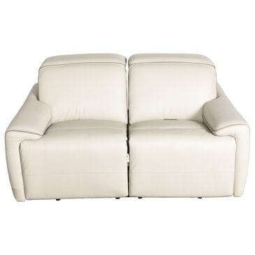 Superb Leather Leather Power Reclining Loveseat in Myrtle Light Grey, , large