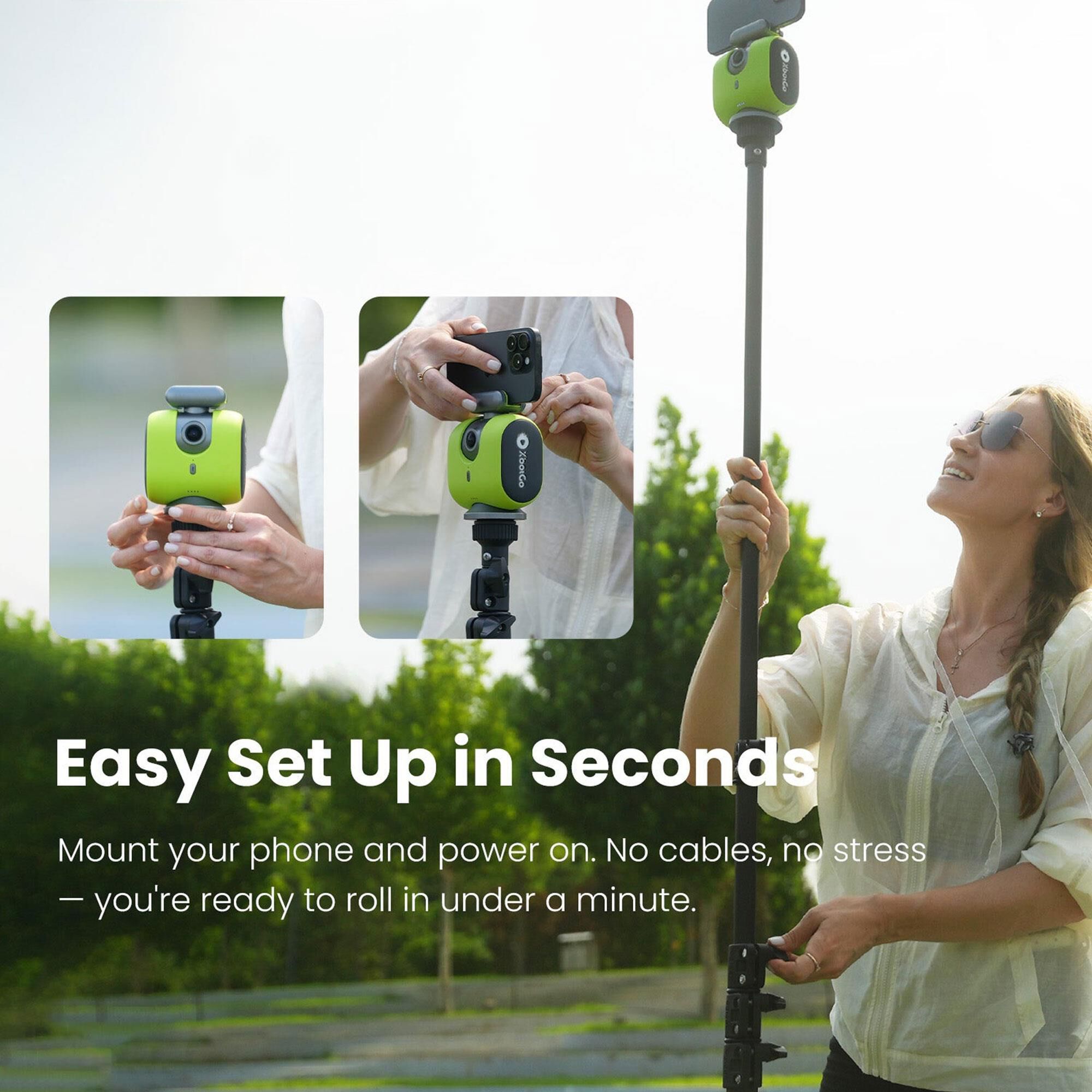 XbotGo Chameleon AI Sports Camera in Lemon Green