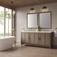 James Martin Vanities Portland 72" Double Bathroom Vanity in Whitewashed Walnut with 3 cm Lime Delight Quartz Top and Rectangular Sinks, , large