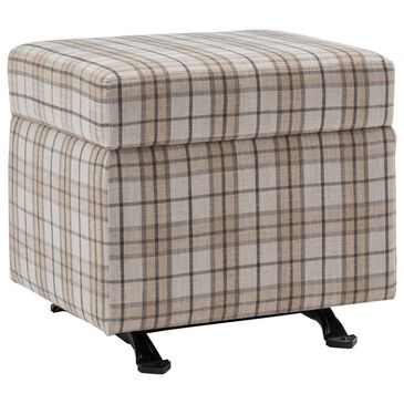 Lamps Per Se Camelot 25" Rectangle Gliding Ottoman in Light Brown and Gray, , large