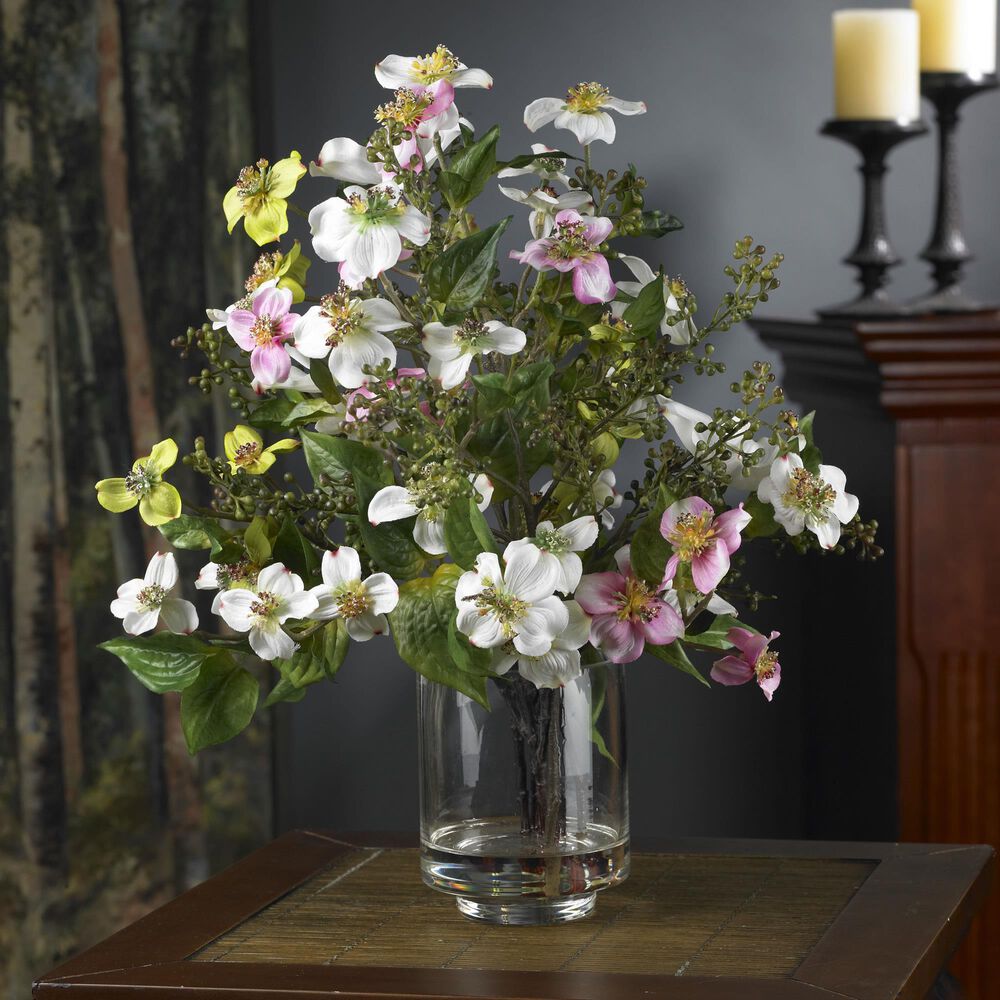 Nearly Natural Inc Dogwood Silk Flower Arrangement, , large