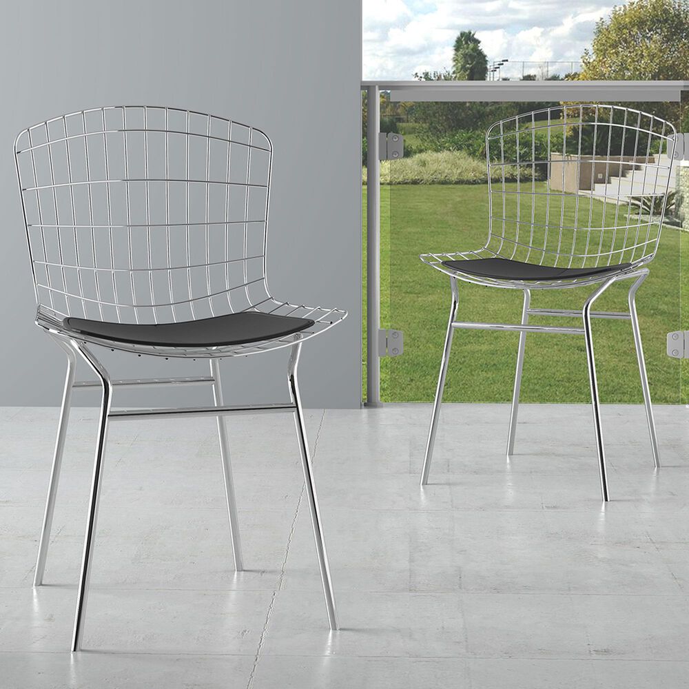 Dayton Madeline 2-Piece Chair with Seat Cushion Set in Silver/Black, , large