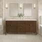 James Martin Vanities Myrrin 72" Double Vanity in Mid Century Walnut with 3 cm Ethereal Noctis Quartz Top, , large