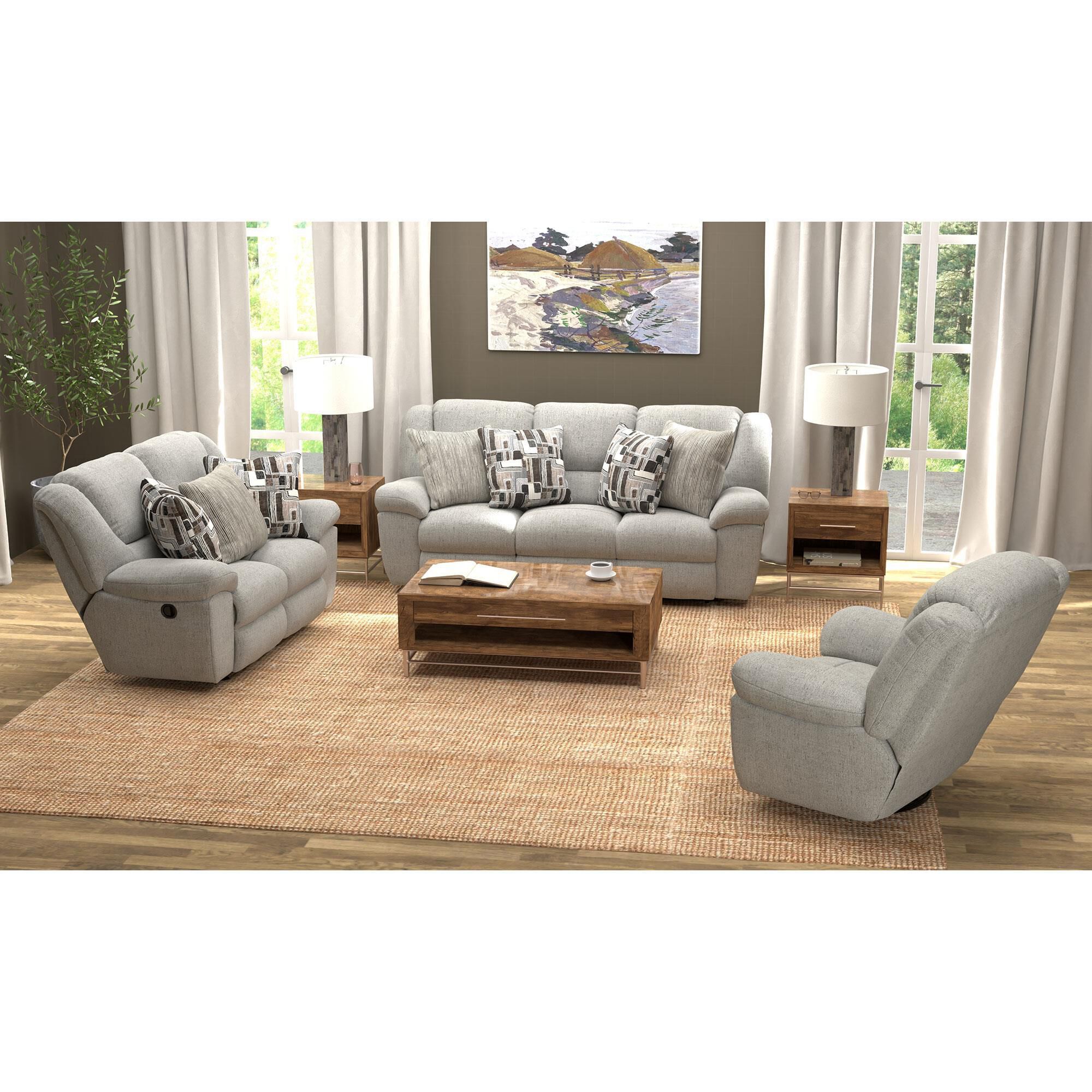 Catnapper Trifecta Manual Reclining Rocking Loveseat in Nature