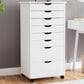 Linon Home Decor Cary 8-Drawer Rolling Cart in White Wash, , large