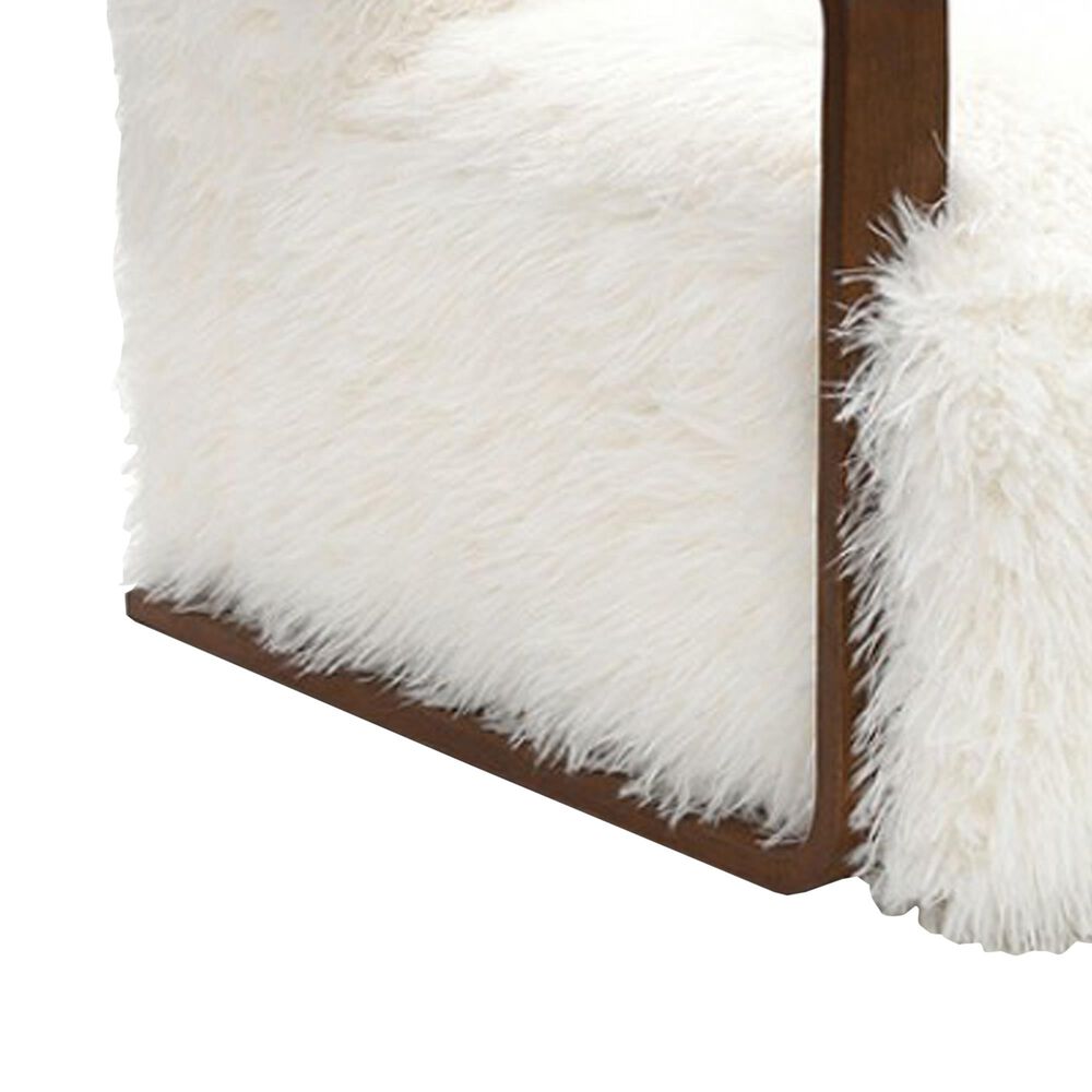 Furniture of America Neyra Long-Haired Accent Chair in White, , large