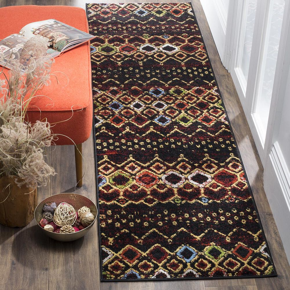 Safavieh Amsterdam AMS108P-28 2"3" x 8" Black/Multi Runner, , large