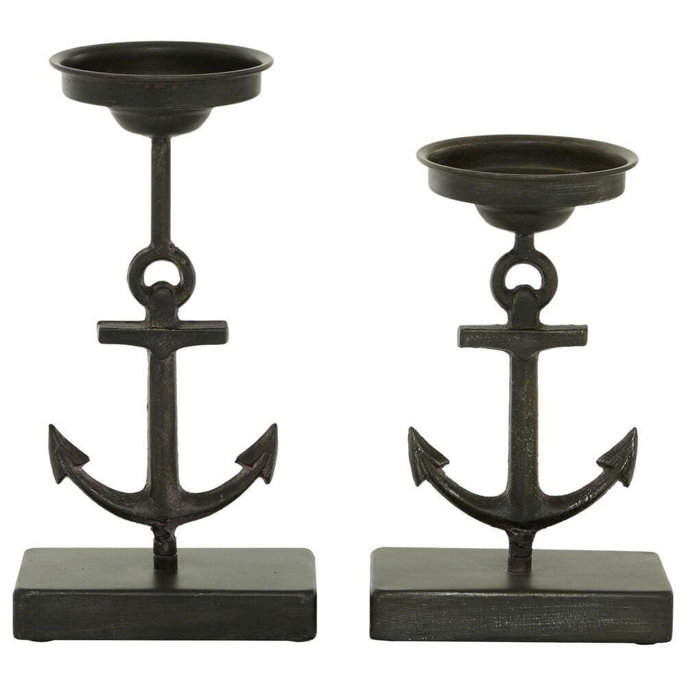 Maple and Jade Anchor Candle Holder in Black (Set of 2), , large