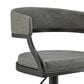 Armen Living Callie Adjustable Swivel Bar Stool with Vintage Gray Cushion in Matte Black, , large