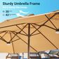 HOMLUX 15" Outdoor Market Umbrella with Sandbags Base and LED Lights in Khaki, , large