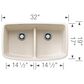 Blanco Valea 32" Equal Double Low Divide Kitchen Sink in Soft White, , large