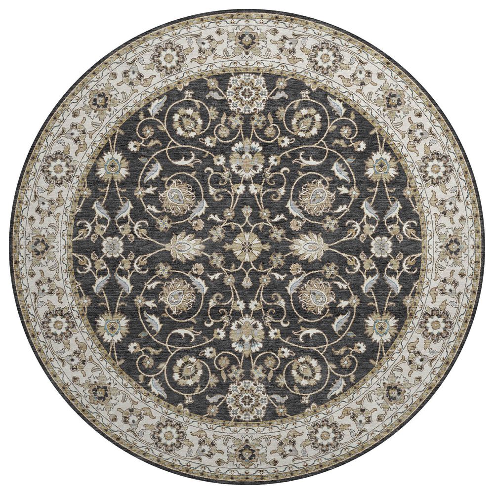 Dalyn Rug Company Hatay HY1 8" Round Black Area Rug, , large