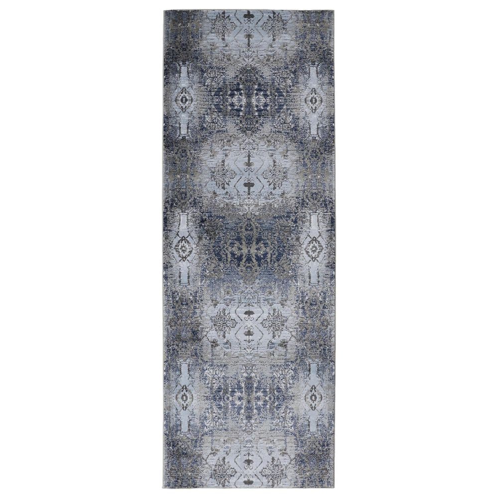 Feizy Gaspar 2"10" x 8" Light Blue and Sterling Runner, , large
