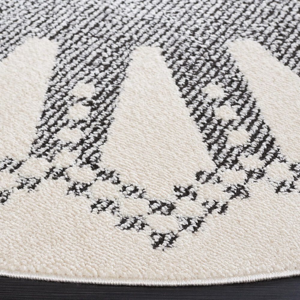 Safavieh Melody MEL106A 6&#39;7&quot; Round Ivory and Black Area Rug, , large