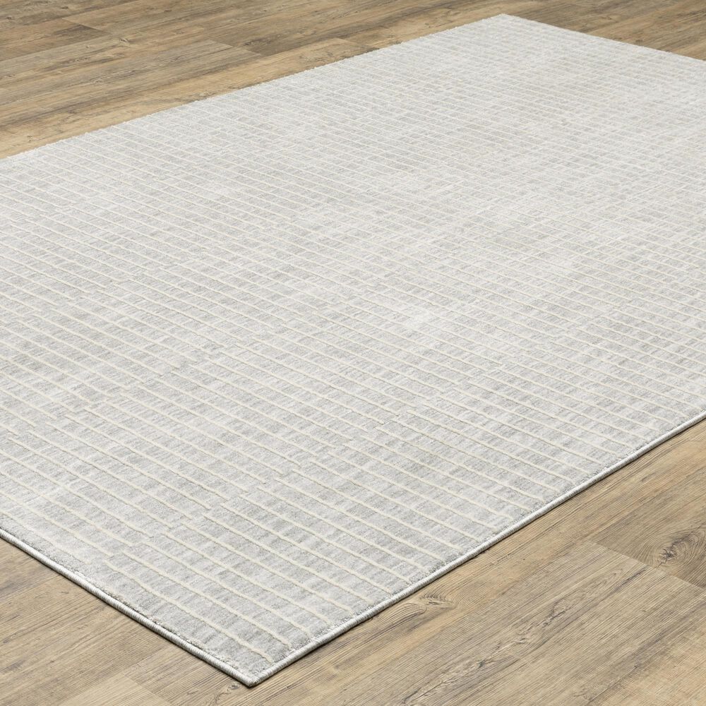 Oriental Weavers Oliver OLV08 Grey and Beige 7'10" x 10'10" Area Rug, , large