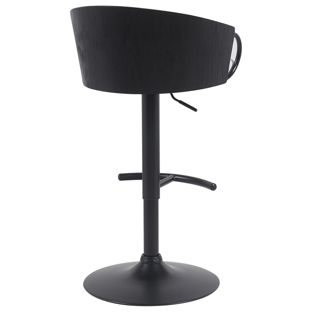 Armen Living Montego Adjustable Swivel Bar Height Stool in Black, , large