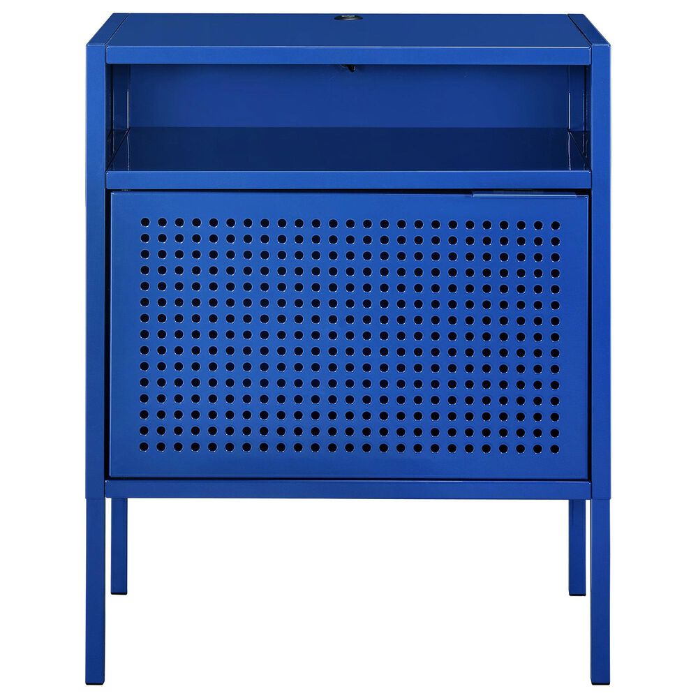 Elements International Direct Ship Gemma Nightstand with USB in Blue NFM