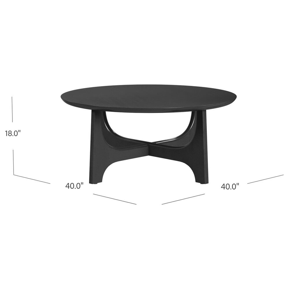 Bassett Mirror Company Dunnigan Round Cocktail Table in Black Matte, , large