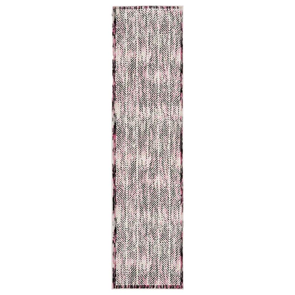 Safavieh Skyler SKY194P 2" x 8" Gray and Pink Runner, , large