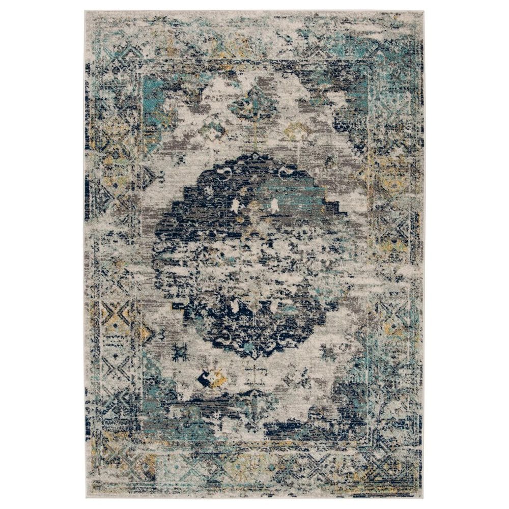 Safavieh Madison MAD158F 4" x 6" Light Grey and Blue Area Rug, , large