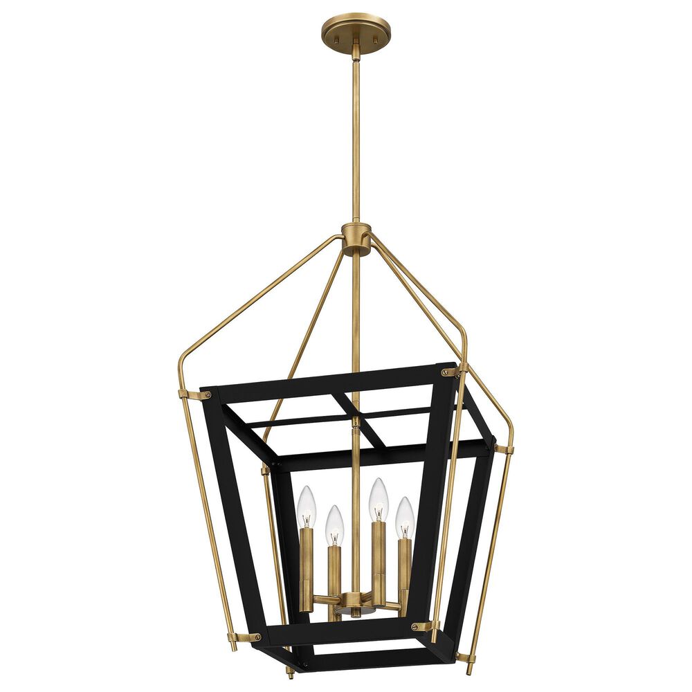 Quoizel Abbeville 4-Light Pendant Ceiling Light in Earth Black and Gold, , large