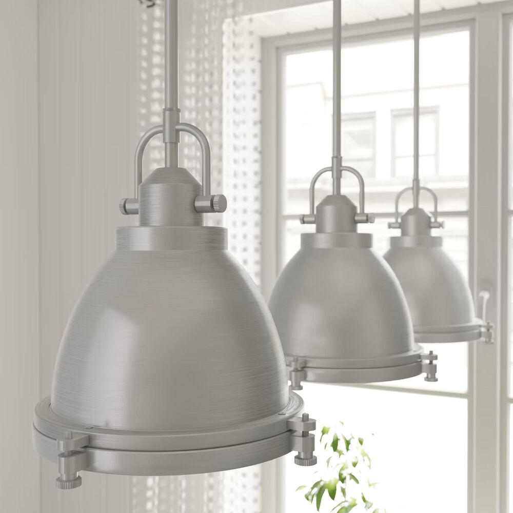 Hunter Bridgemoor 1-Light Pendant in Brushed Nickel, , large