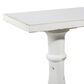 Uma Enterprises Farmhouse Pedestal Console Table in White, , large