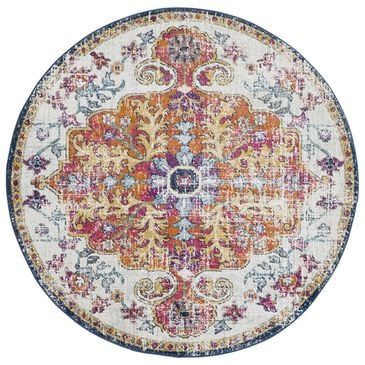 Surya Harput HAP-1000 5"3" Round Saffron and Gray Area Rug, , large