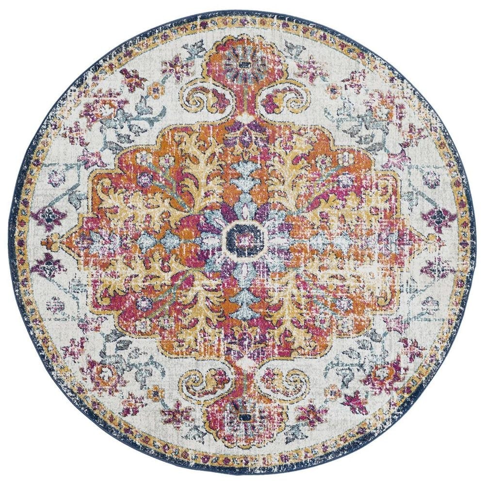 Surya Harput HAP-1000 5"3" Round Saffron and Gray Area Rug, , large