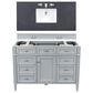 James Martin Vanities Brittany 48" Single Bathroom Vanity in Urban Gray with 3 cm Charcoal Soapstone Quartz Top and Rectangle Sink, , large