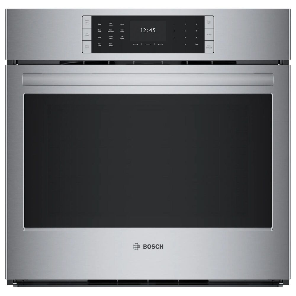 Bosch Benchmark 2-Piece Kitchen Package with Stainless Steel 4.6 Cu. Ft. Single Wall Oven and Black 30&quot; Electric Cooktop, , large