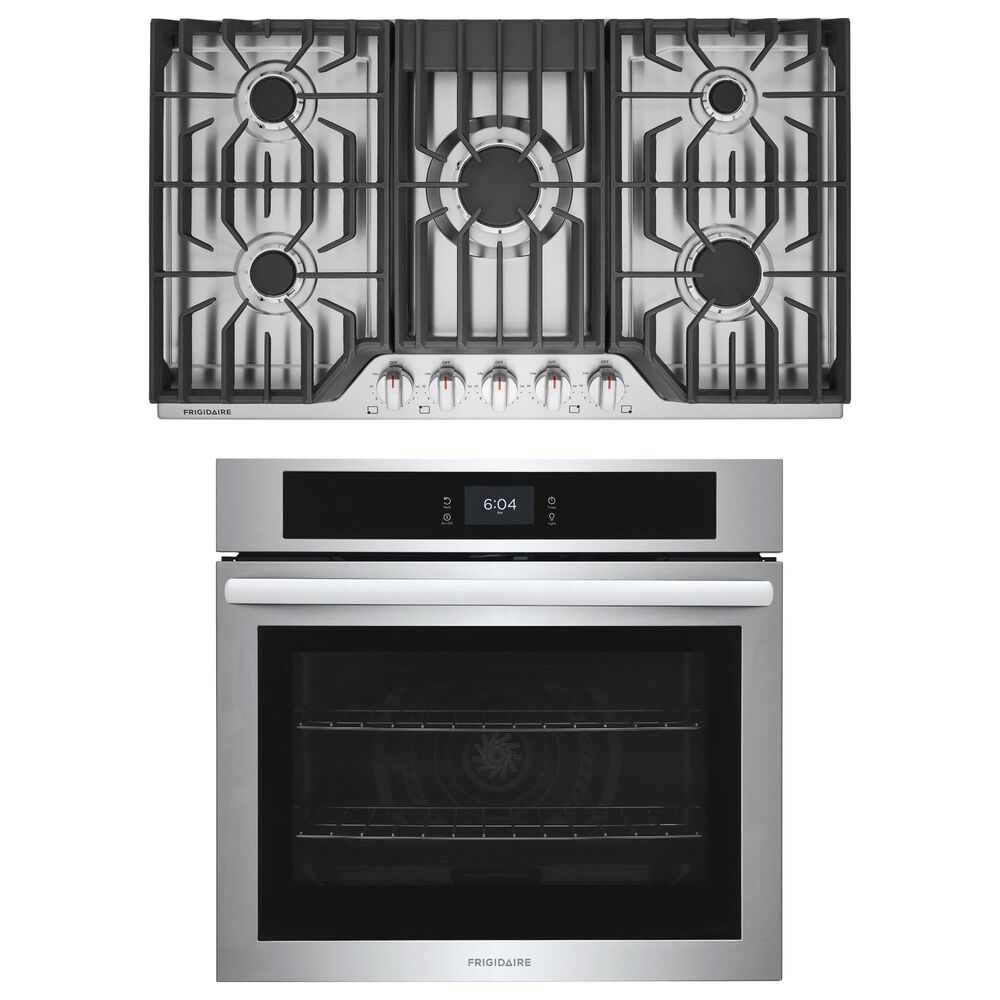 Frigidaire 2-Piece Kitchen Package with 5.3 Cu. Ft. Single Electric Wall Oven and 36" Gas Cooktop in Stainless Steel, , large