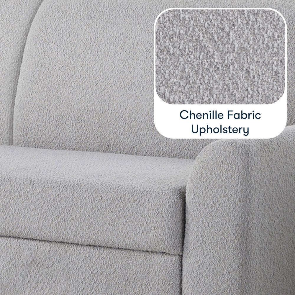 Lifestyle Solutions Willow Stationary Convertible Sofa in Light Gray, , large