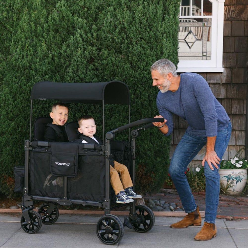 Wonderfold Elite Pro 2-Seater Stroller Wagon in Jet Black, , large