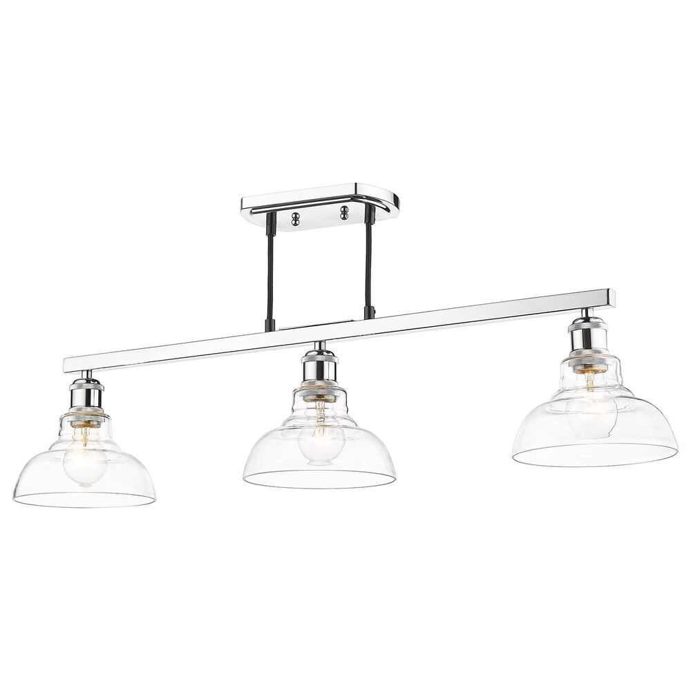 Golden Lighting Carver 3-Light Linear Pendant in Chrome, , large