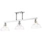 Golden Lighting Carver 3-Light Linear Pendant in Chrome, , large