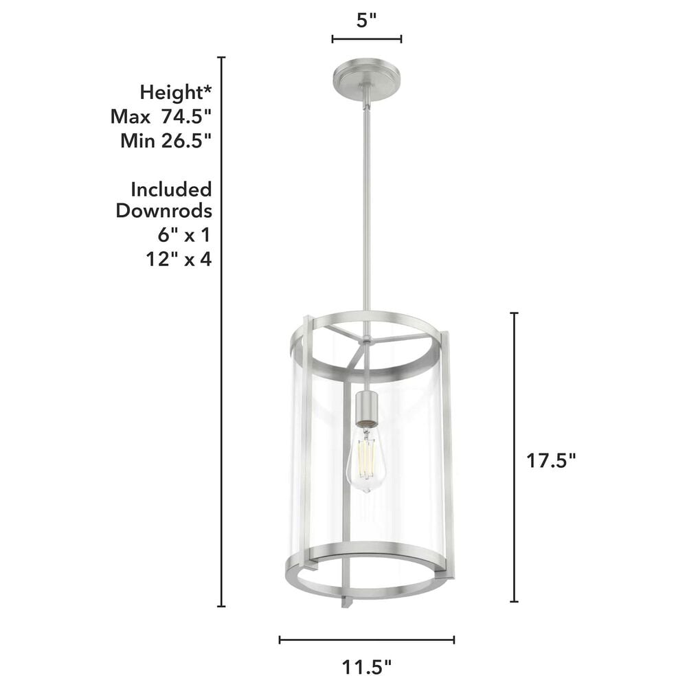 Hunter Astwood 1-Light Pendant in Brushed Nickel, , large