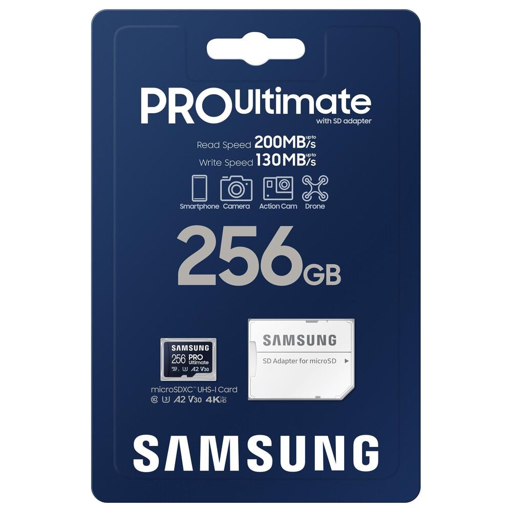 Samsung 256GB Pro Ultimate MicroSD Memory Card in Blue, , large