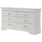 Crown Mark Amalia 6-Drawer Dresser and Mirror in White, , large
