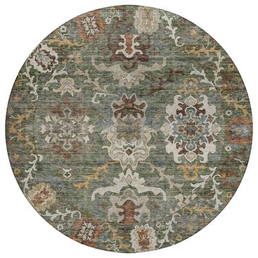 Dalyn Rug Company Silk Road Basil, Chocolate, Ivory, Gold, Copper, Blue and Mocha 8" Round Area Rug, , large
