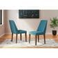 Ashley Lyncott Side Chair with Blue Cushion in Brown, , large
