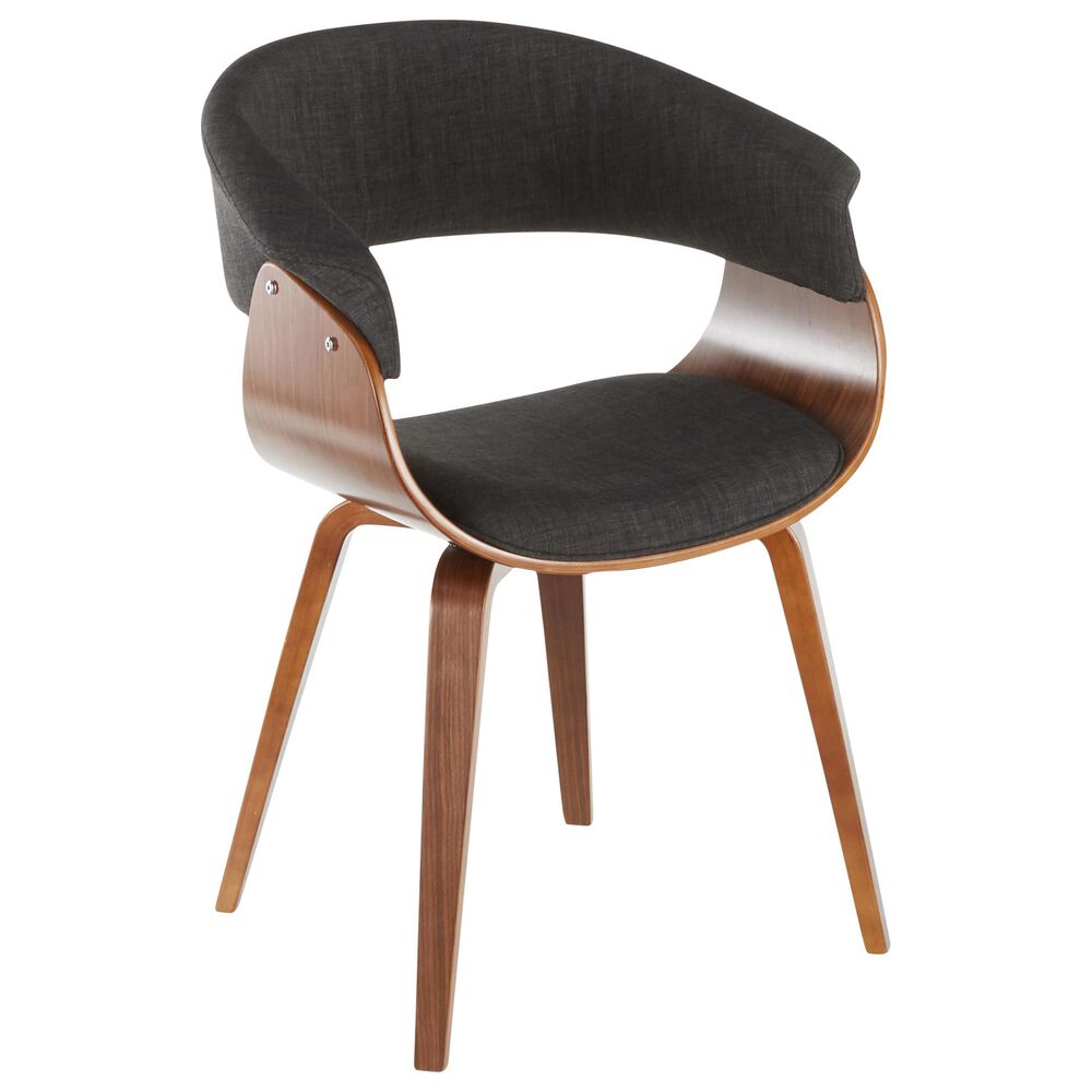 Lumisource Vintage Mod Dining Chair in Charcoal/Walnut, , large