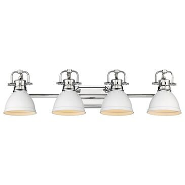 Golden Lighting Duncan 4-Light Bath Vanity with Matte White Shade in Chrome, , large