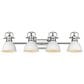 Golden Lighting Duncan 4-Light Bath Vanity with Matte White Shade in Chrome, , large