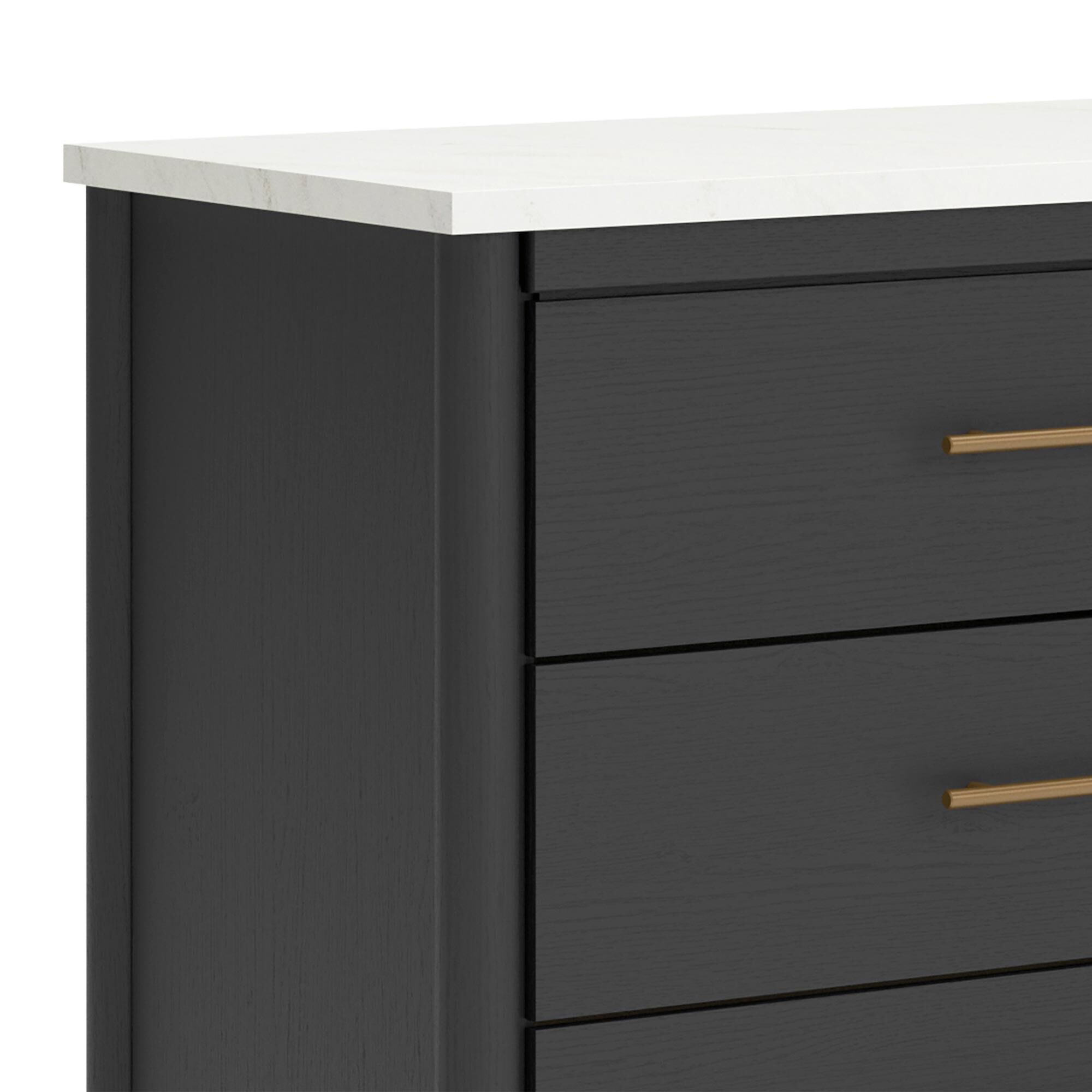 Ashley Cadmori 6-Drawer Dresser in Matte Black and White