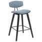 Armen Living Fox Counter Height Stool with Speckled Blue Upholstery in Black Brushed, , large