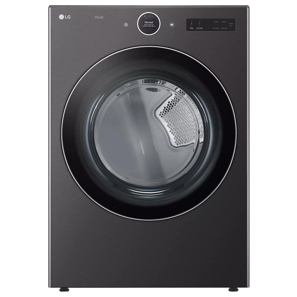LG 7.3 Cu. Ft. Smart Front Load Gas Dryer with Built-In Intelligence and TurboSteam in Black Steel, , large