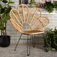 Baxton Studio Garan Rattan Accent Chair in Natural Brown and Black, , large
