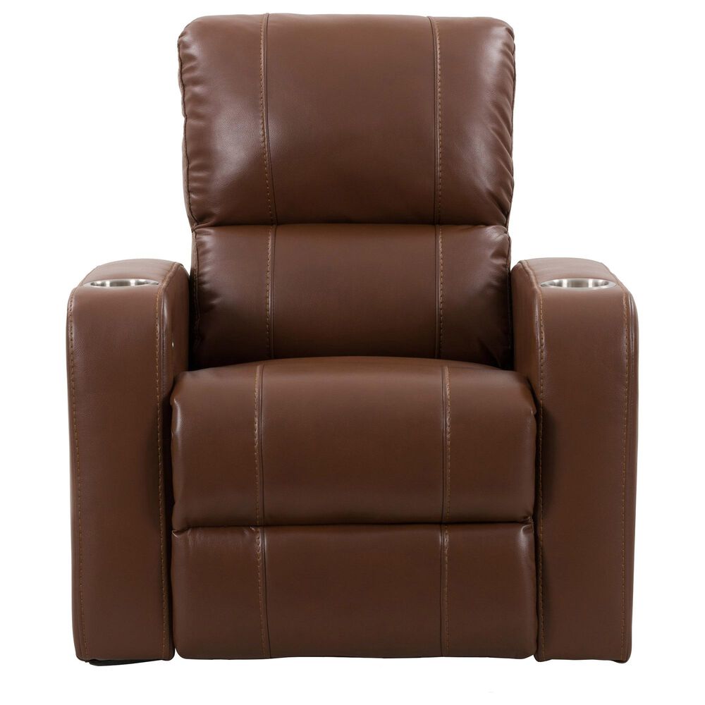 CorLiving Tucson Home Theater Power Recliner with Cup Holders in Brown, , large